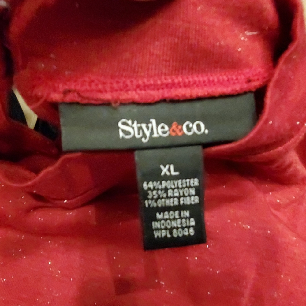 Style & Co Cold shoulder sparkling top XL - Picture 4 of 7